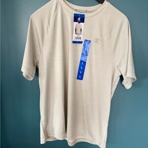 Shirt Mens T-shirt Large Short Sleeve Champion Tee Logo Gym Active Athletic Tan